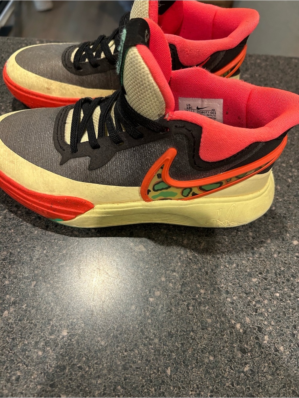 Nike Black Sneakers with Red Liner and Yellow Sole